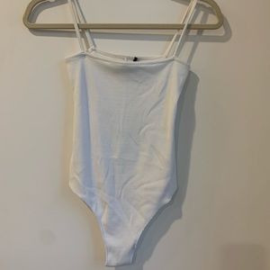Brandy Melville ribbed white body suit
